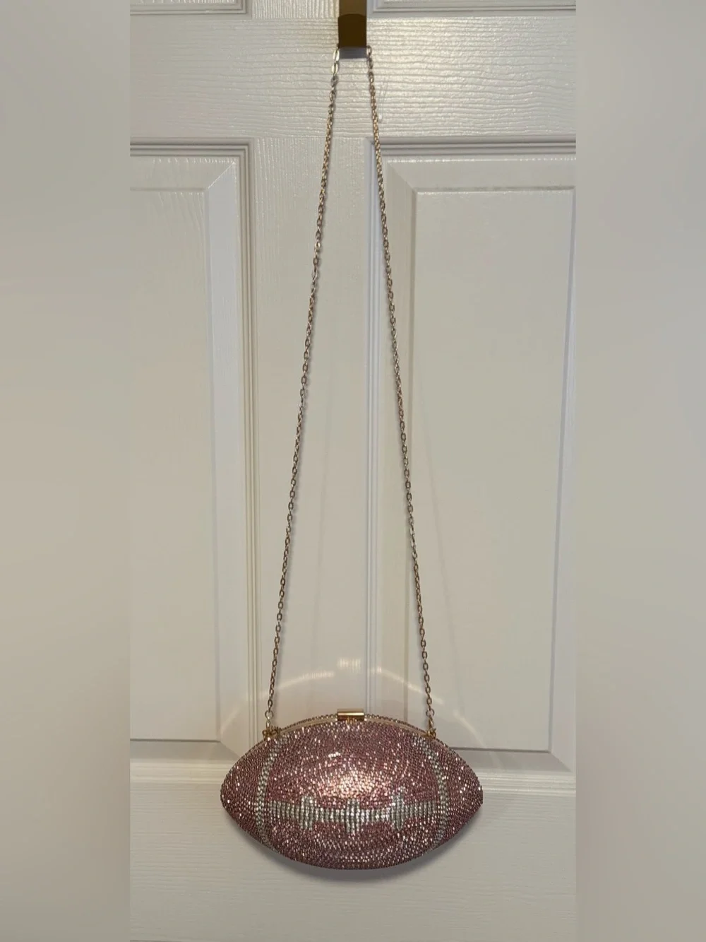 Pink Crystal Football Crossbody Clutch - Designer Style